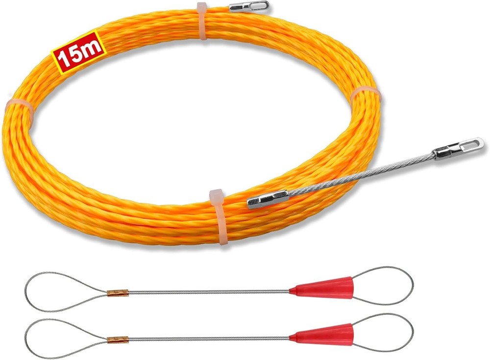 15m Wire Snake - 3.0 mm Electrical Fish Tape for Fast Wire Pulling