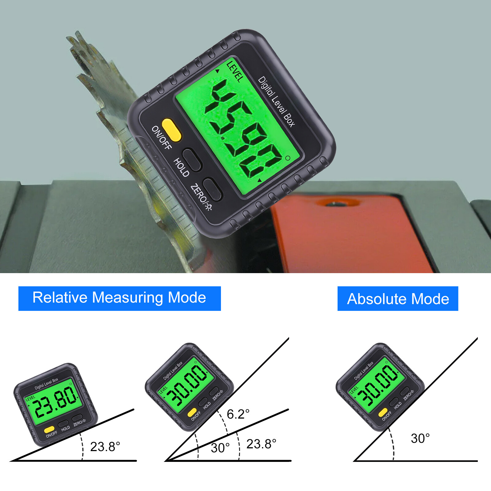 LCD Magnetic Digital Level Box Gauge Angle Meter Finder Protractor Inclinometer