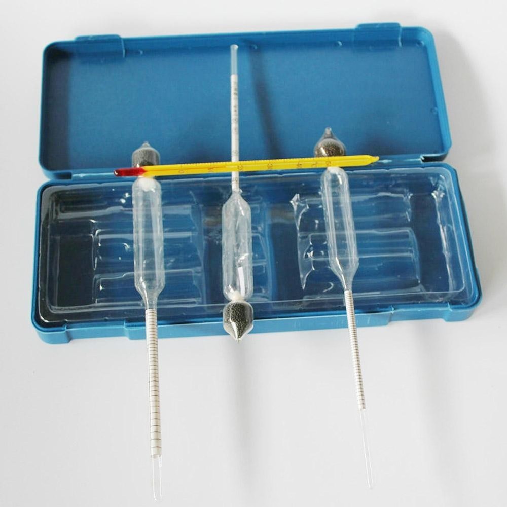 3Pcs Hydrometer Alcohol Meter Vinometer Tester With Thermometer Gadget Set