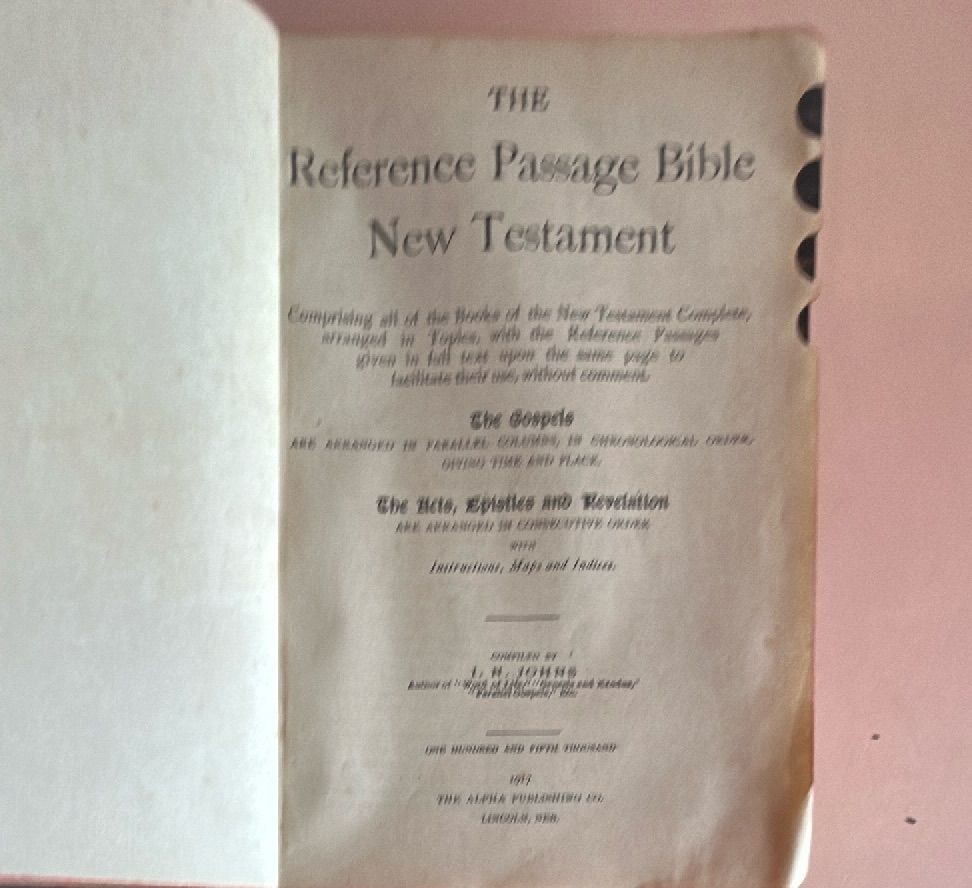 1902 Reference Passage Bible New Testament Alpha Publishing Black Leather