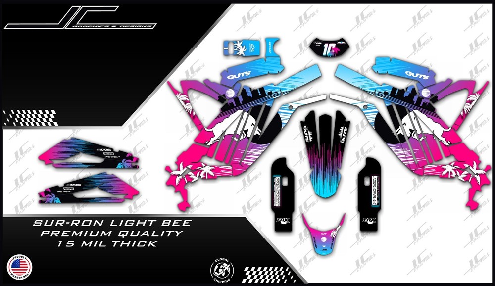 SUR-RON LIGHT BEE GRAPHICS KIT DECALS THICK AND HIGH GLOSS