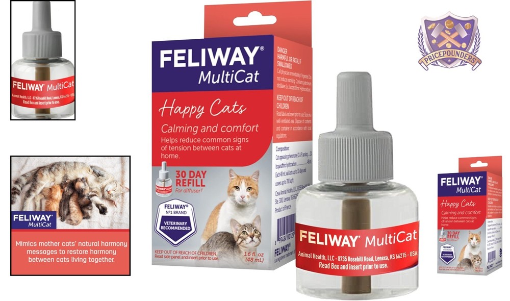 Cat Calming Refill 48ml for Pheromone Diffuser Reduce Tension in Multi-Cat Homes