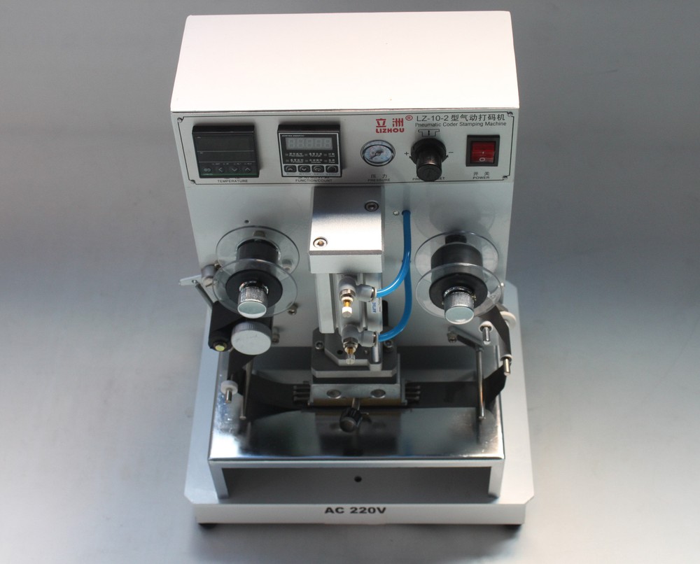 Pneumatic Hot Foil Coding & Stamping Machine Leather LOGO Printer Stamper 220V