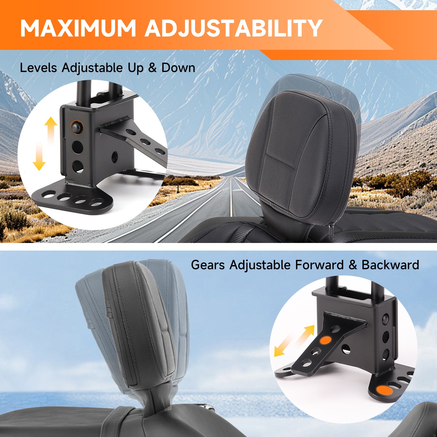 Plug-In Driver Rider Backrest Pad For Harley Touring Road Street Glide 2009-2026