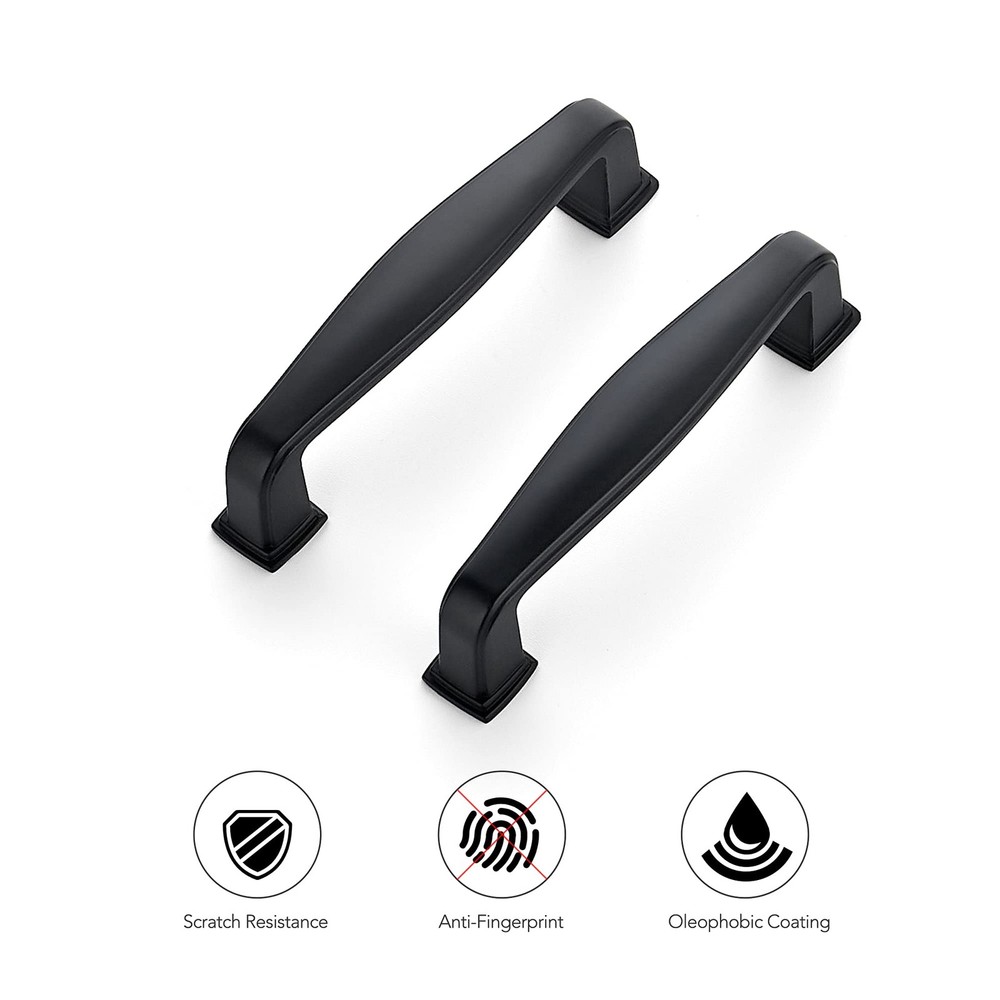 15 Pack Solid 3 Inch Cabinet Handles Matte Black Pulls for Kitchen Drawers, C...