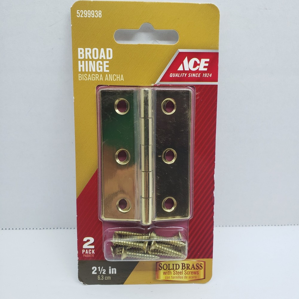 ACE Broad Hinge SOLID BRASS  2 Pack  2-1/2"  #5299938
