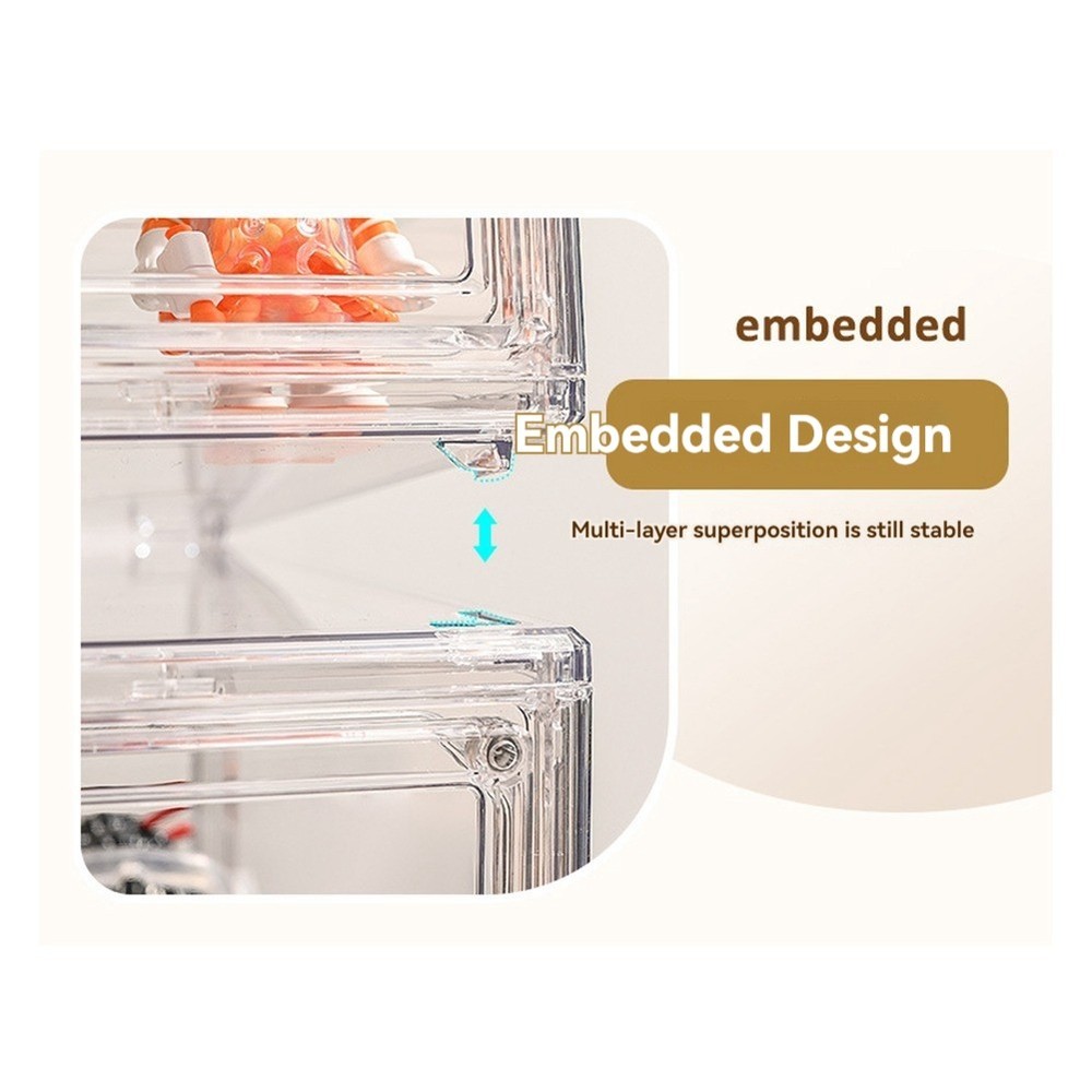 Clear Acrylic Display Case 3 Tier Display Shelf, Stackable Showcase with1542