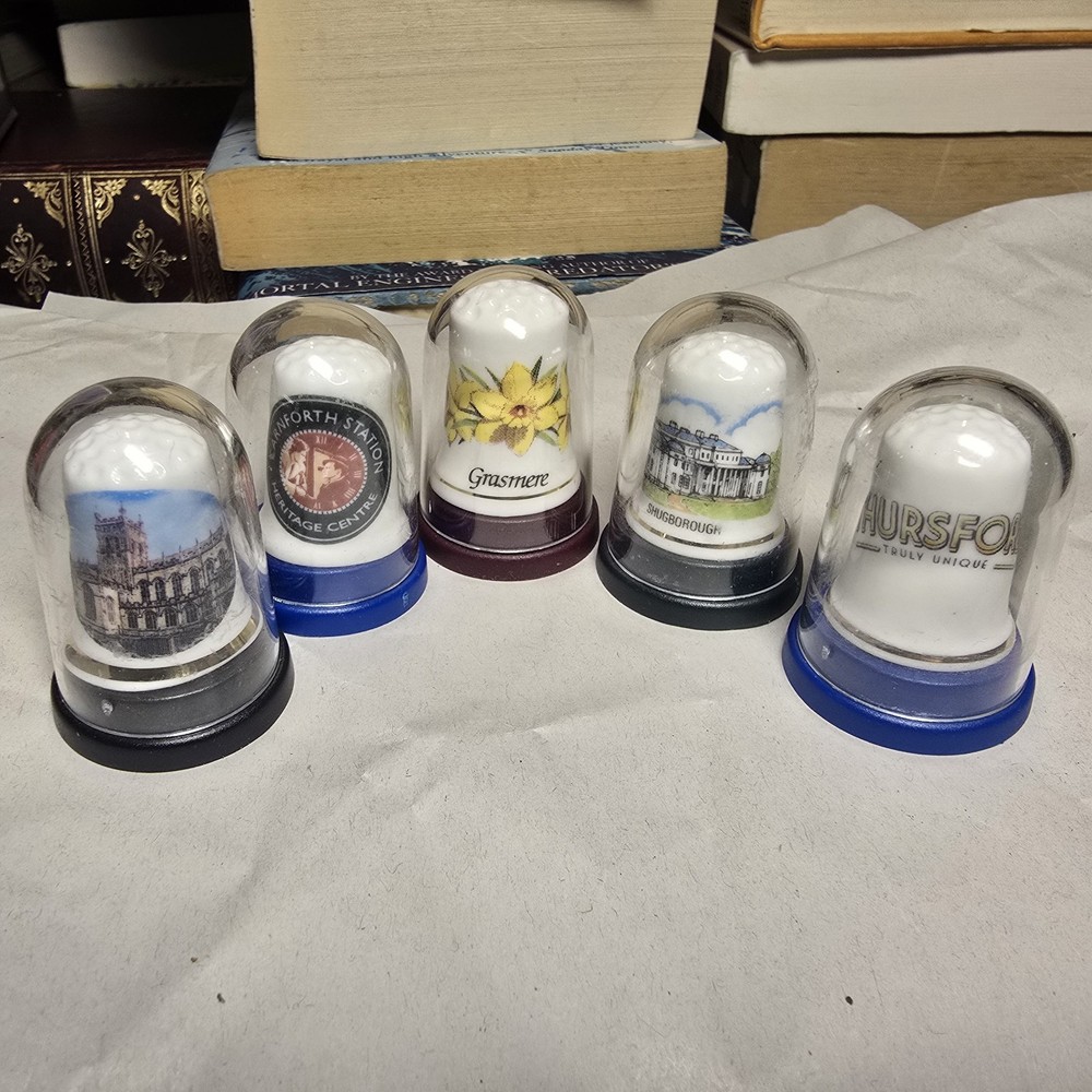 5 Assorted Vintage Thimbles Novelty Unique