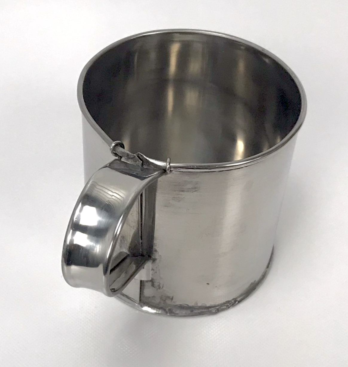 Large Stainless Steel "Tin" Cup - Two Piece Bottom