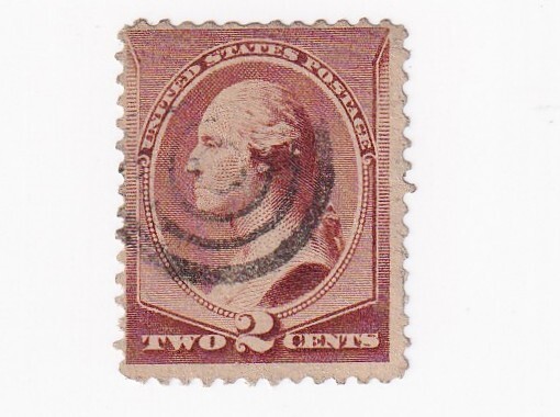 1883 STAMP US SCOTT 210 "Washington" 2 CENT USED BULLSEYE CANCEL - B