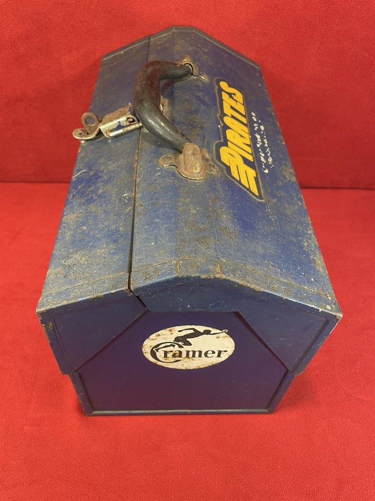 Vintage Cramer Tombstone Coffin Style Toolbox - Rusty Distressed