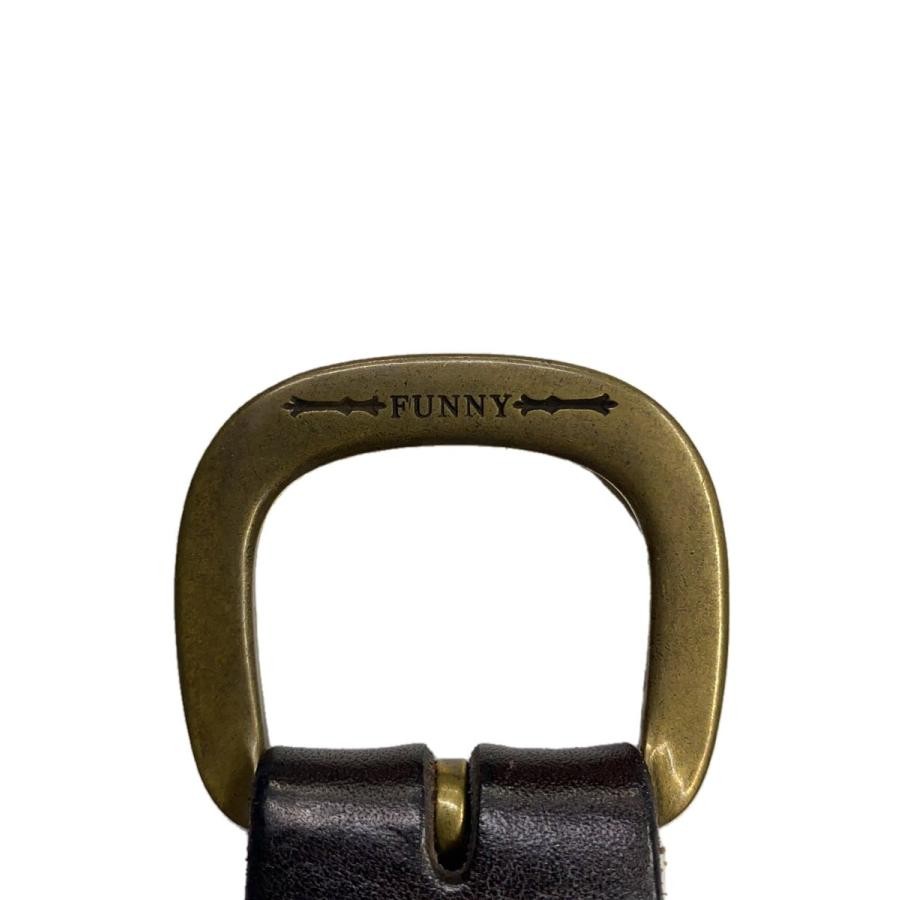 FUNNY Belt Leather Black Plain Men's