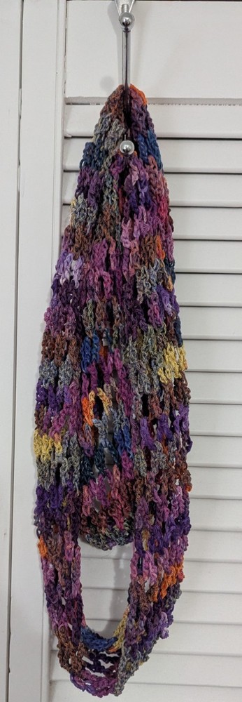 Handmade Multicolor Crochet Infinity Mesh Scarf Wrap
