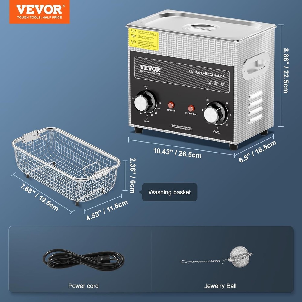 Professional 3L Sonic Cleaner with Heated Function - Ideal for Delicate Items