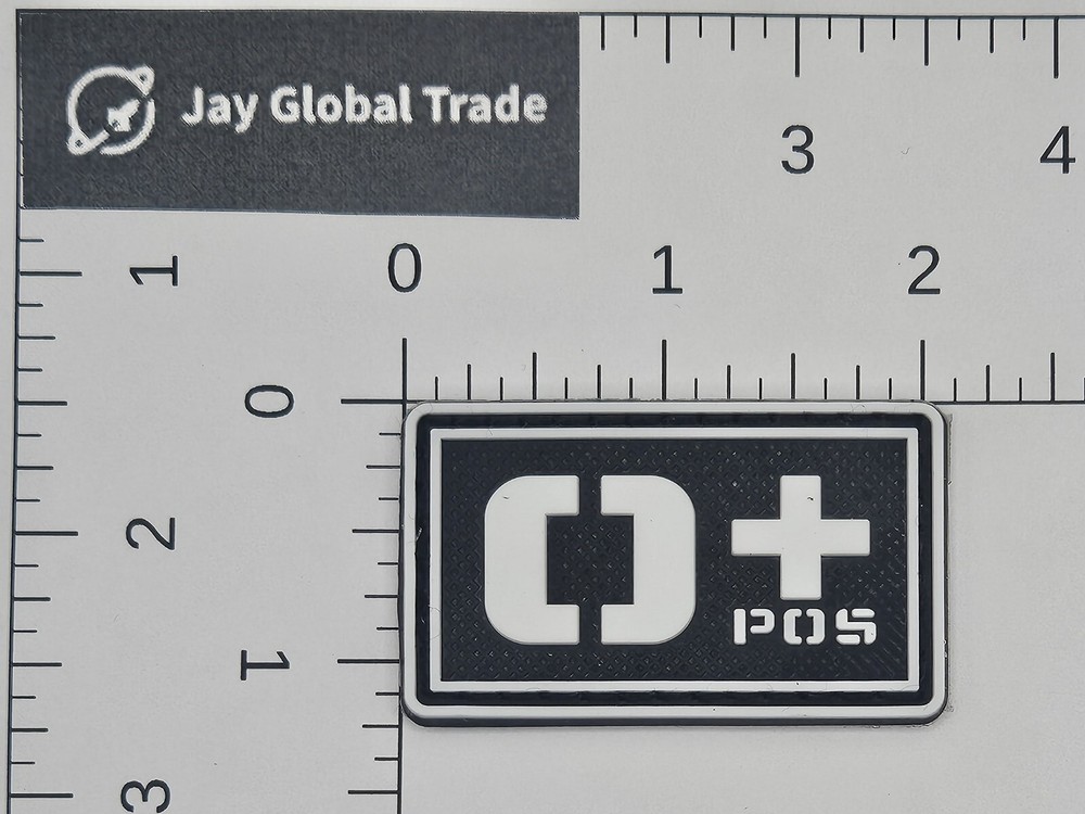 O POS O Positive O + PVC Blood Type Hook & Loop Identification Patch