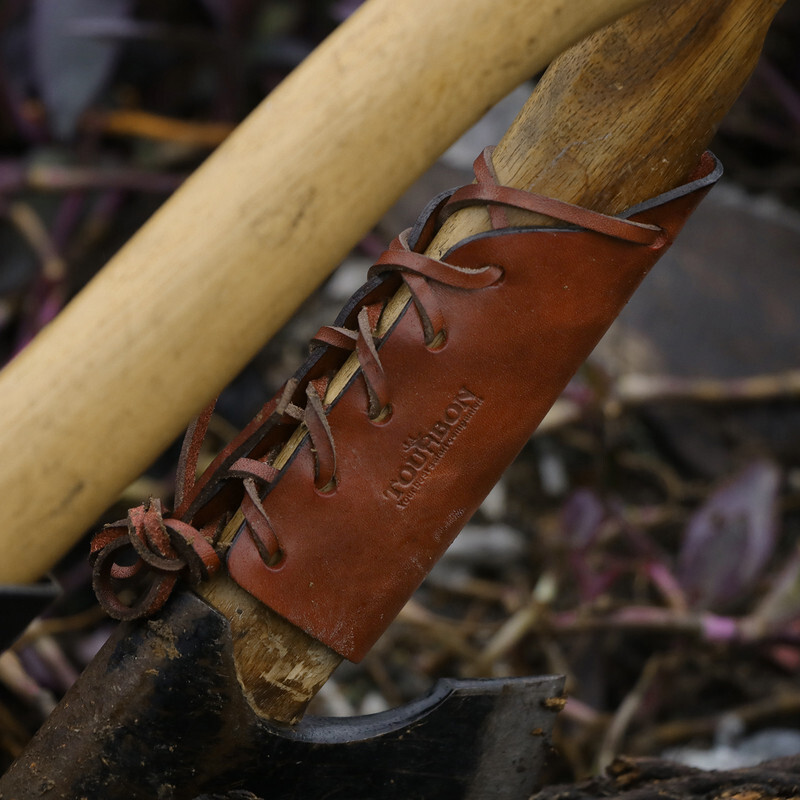 TOURBON Leather Ax Handle Guard Collar Sheath Haft Axe Cover Hatchet Protector