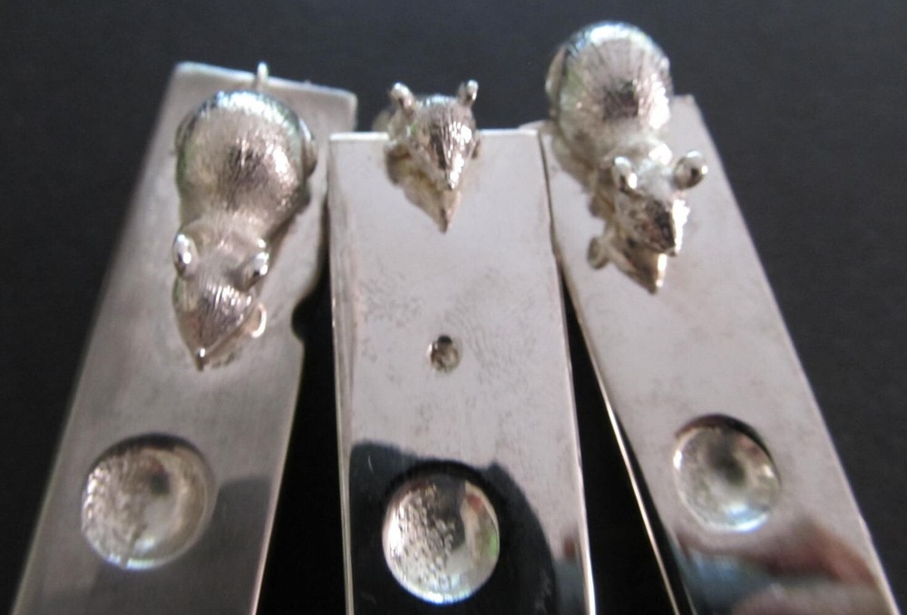 Mouse and Cheese Serving Set - Silverplated, 3-pc