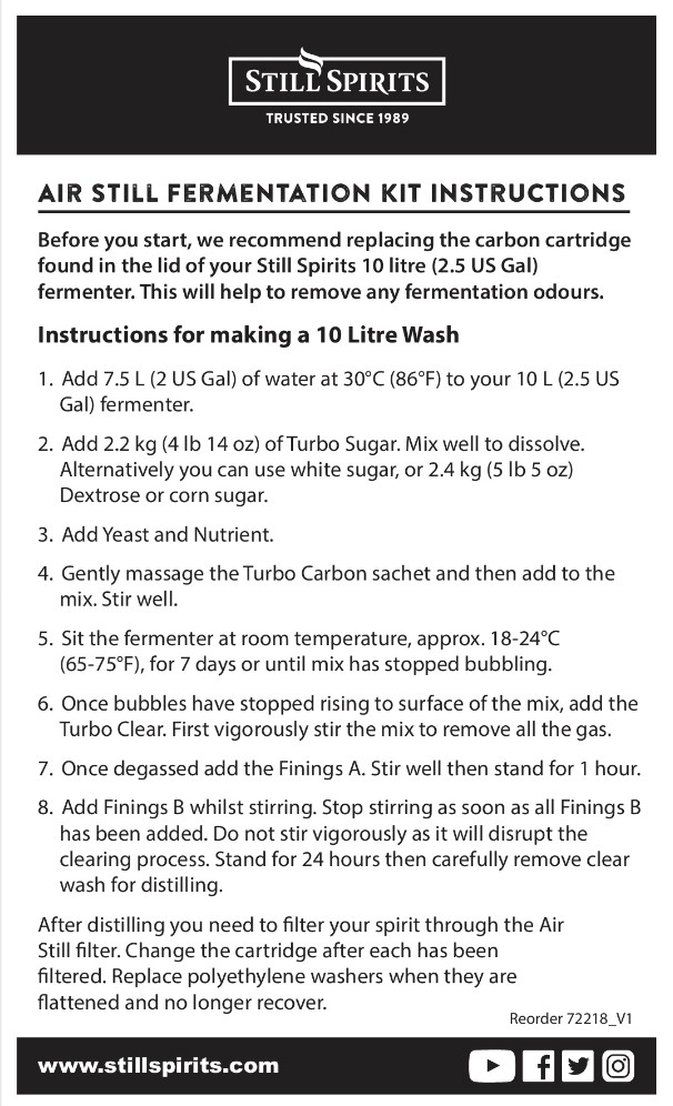 Still Spirits Air Still Fermentation Kit