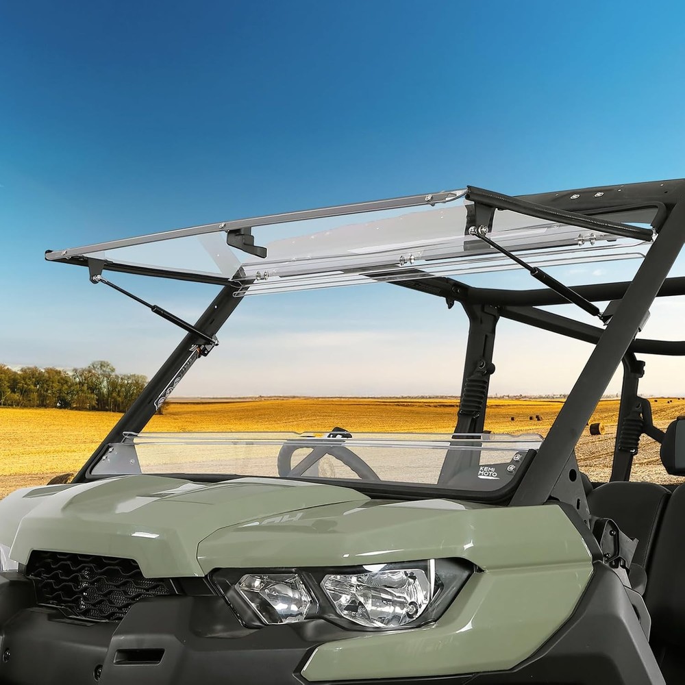 Can Am Defender 2 in 1 Flip Windshield Clear Full