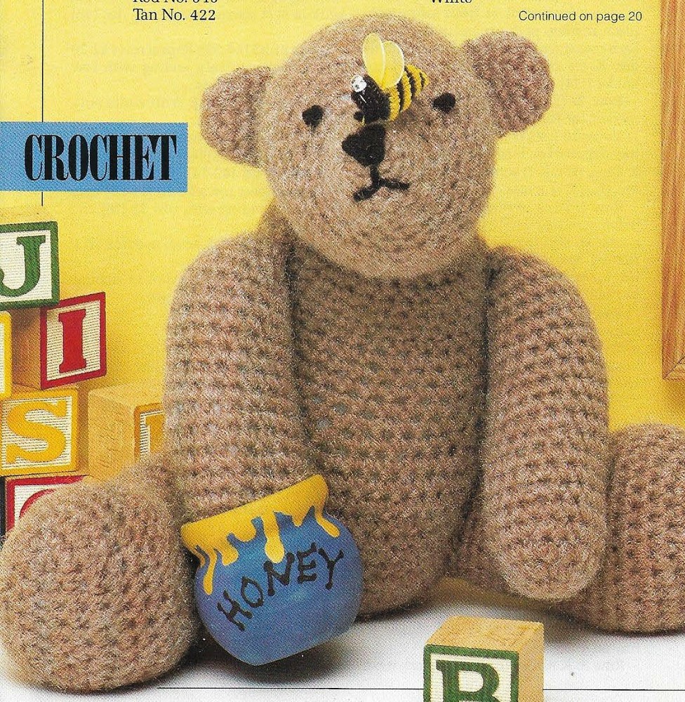 HONEY BEAR STUFF ANIMAL TOY DIGEST SIZE CROCHET PATTERN INSTRUCTIONS