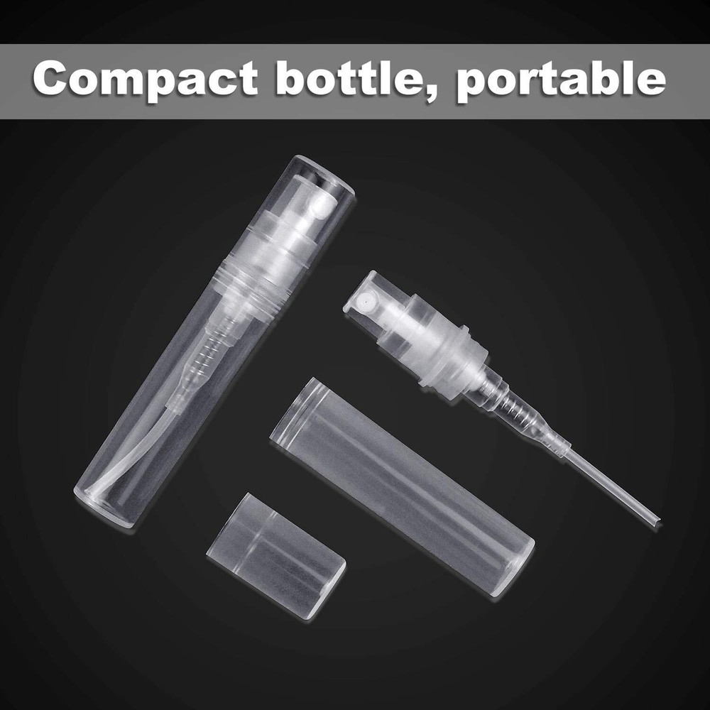 50pcs mini perfume atomizer, clear plastic spray bottle portable Clear