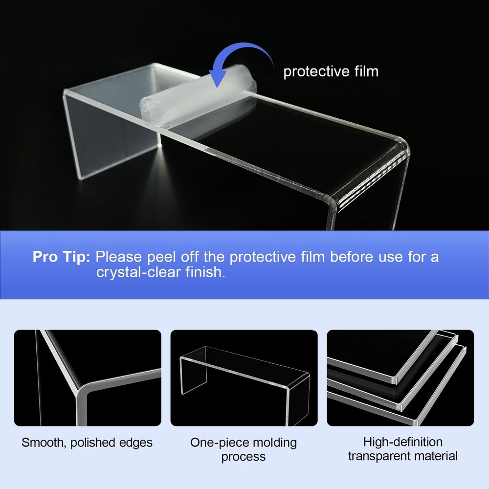 OVNTHYK Acrylic Risers 10 Pcs 2 Sets – Large Display Risers, Clear Perfume Or...