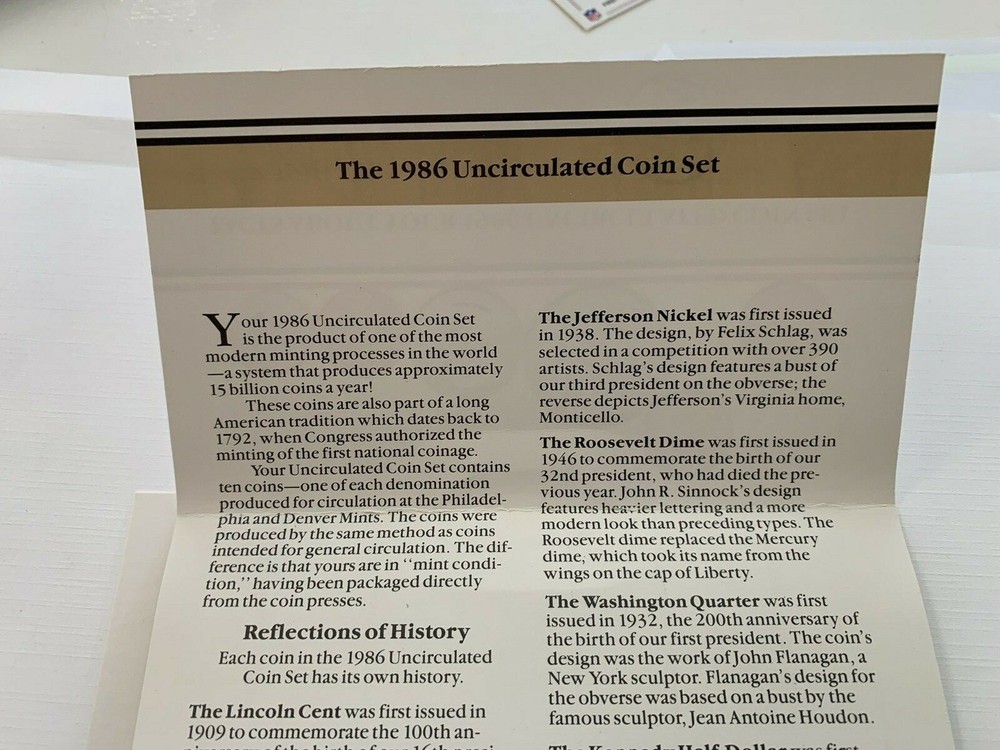 1986 U.S. Mint Set (Unopened) Brilliant Uncirculated