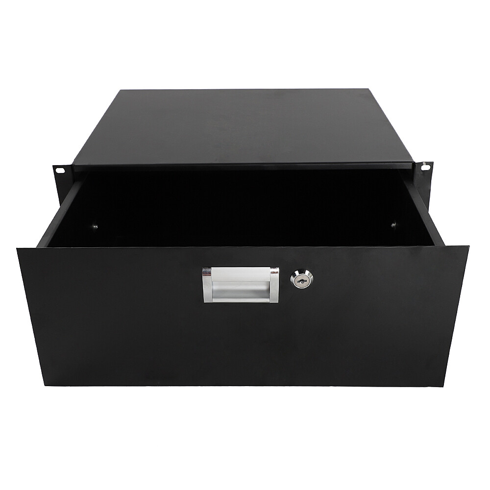 4U Drawer Server Cabinet Case 19 Inch Locking Rack Mount DJ Lockable Deep Drawer