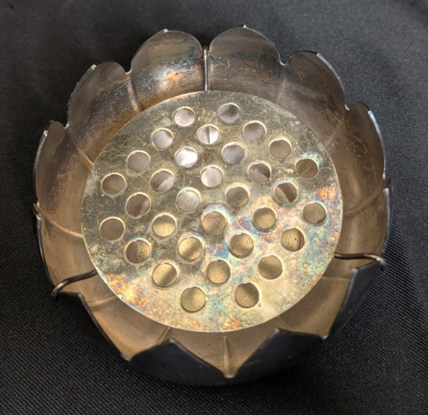 Vintage Leonard Silver plate Flower Frog Lotus Petal Floral Decoration Dip Set