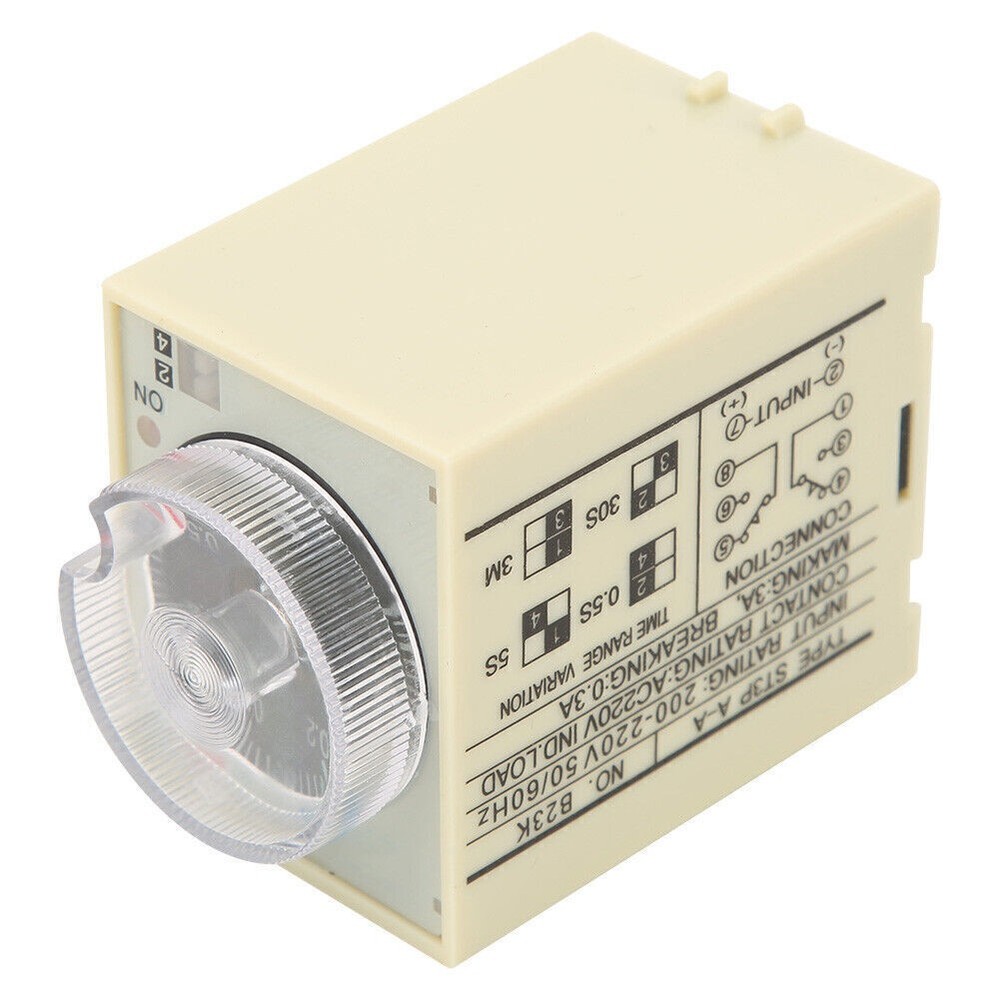Delay Timer Time Relay Adjustable Knob Anti Interference PC Shell ST3PA A AC220V