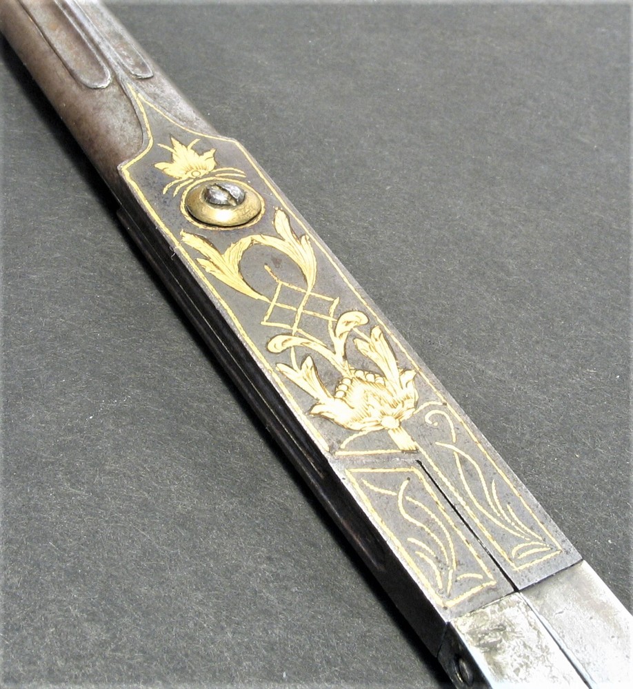 Antique Ottoman Calligraphy SCISSORS Gold Damascened Rare Solid Silver Handles