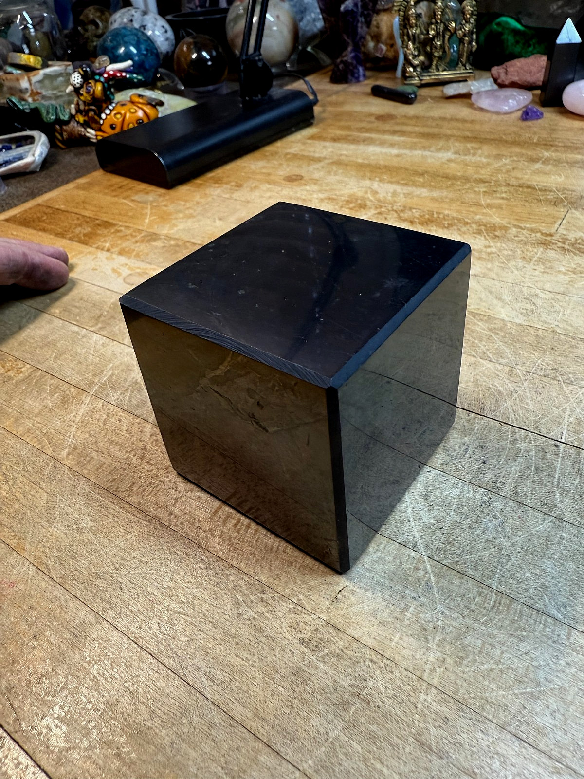 Shungite Med LG Polished Cube Beveled Edges Gemstone From Russian Federation 335