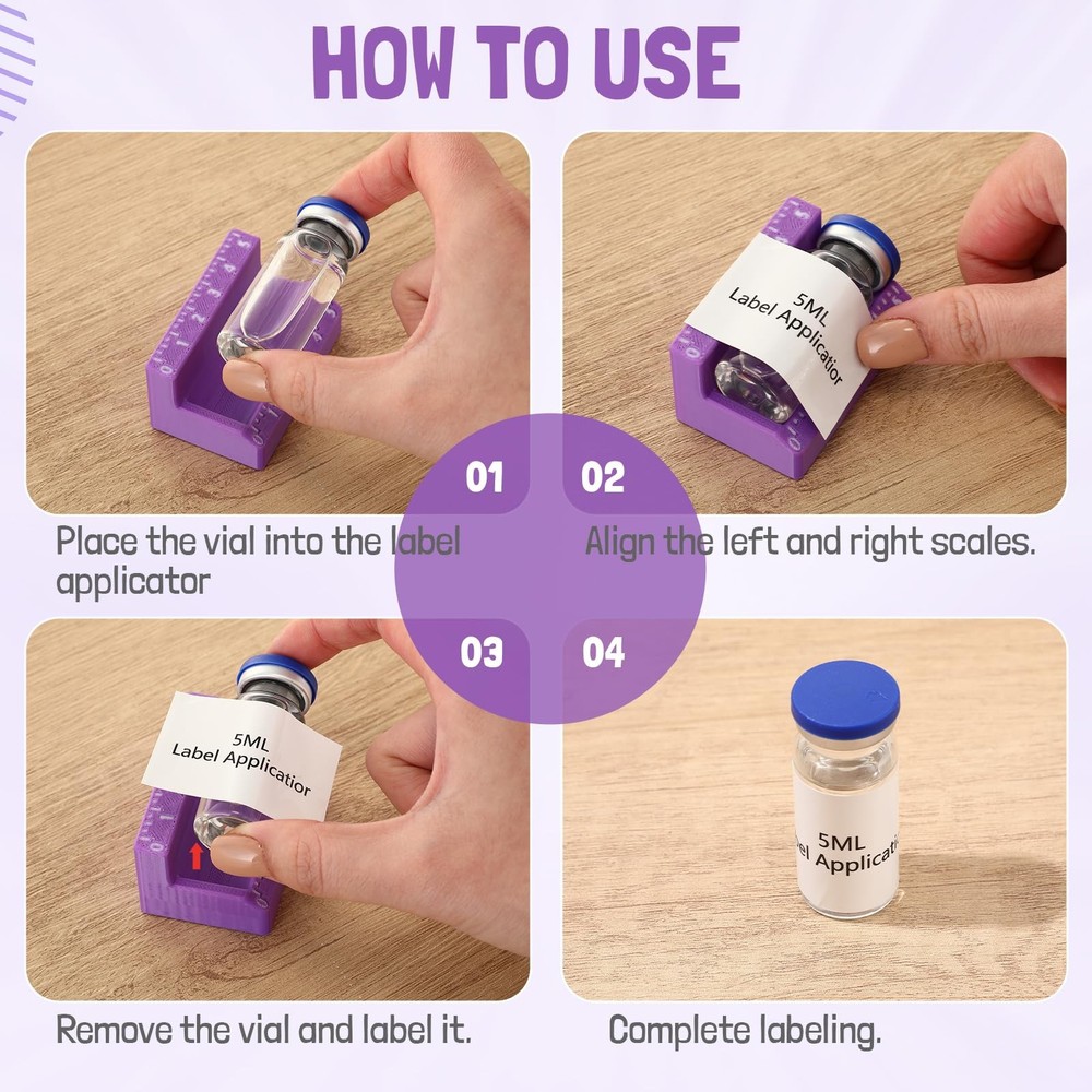 2 Pcs Vial Label Applicator Bottle Labeling Application Tool for Small Jars Esse