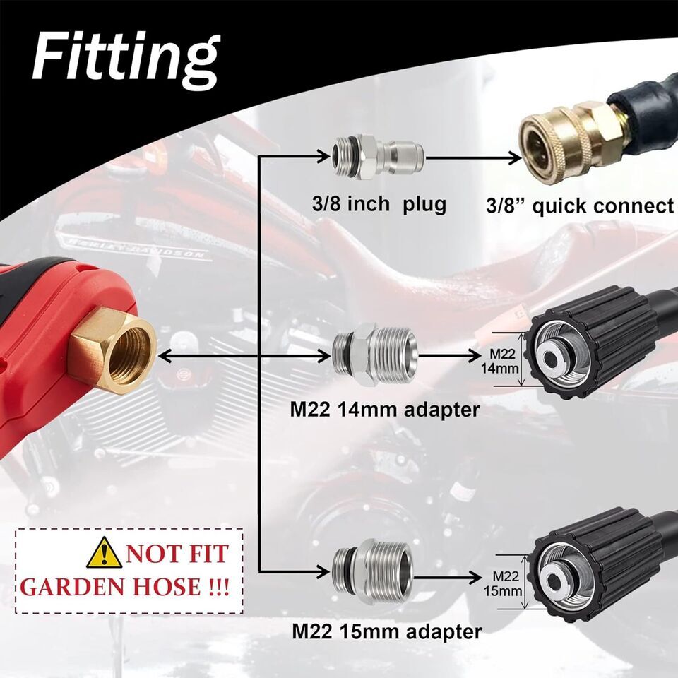 4000PSI High Pressure Car Power Washer Gun Spray Wand Lance Nozzle and Hose Kit