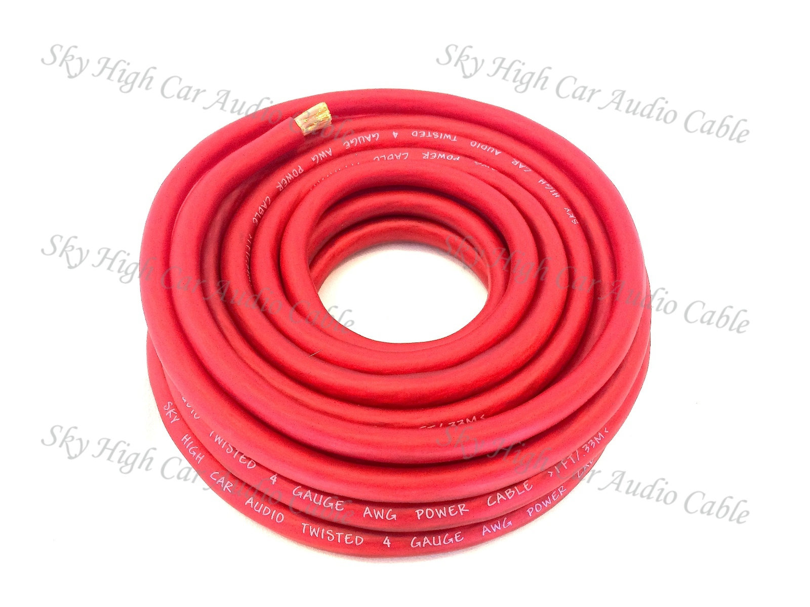 4 Gauge AWG RED Power Ground Wire Sky High Car Audio Sold By The Foot GA ft