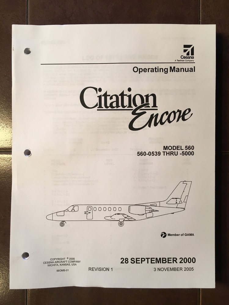 Citation Encore 560 Operating Manual