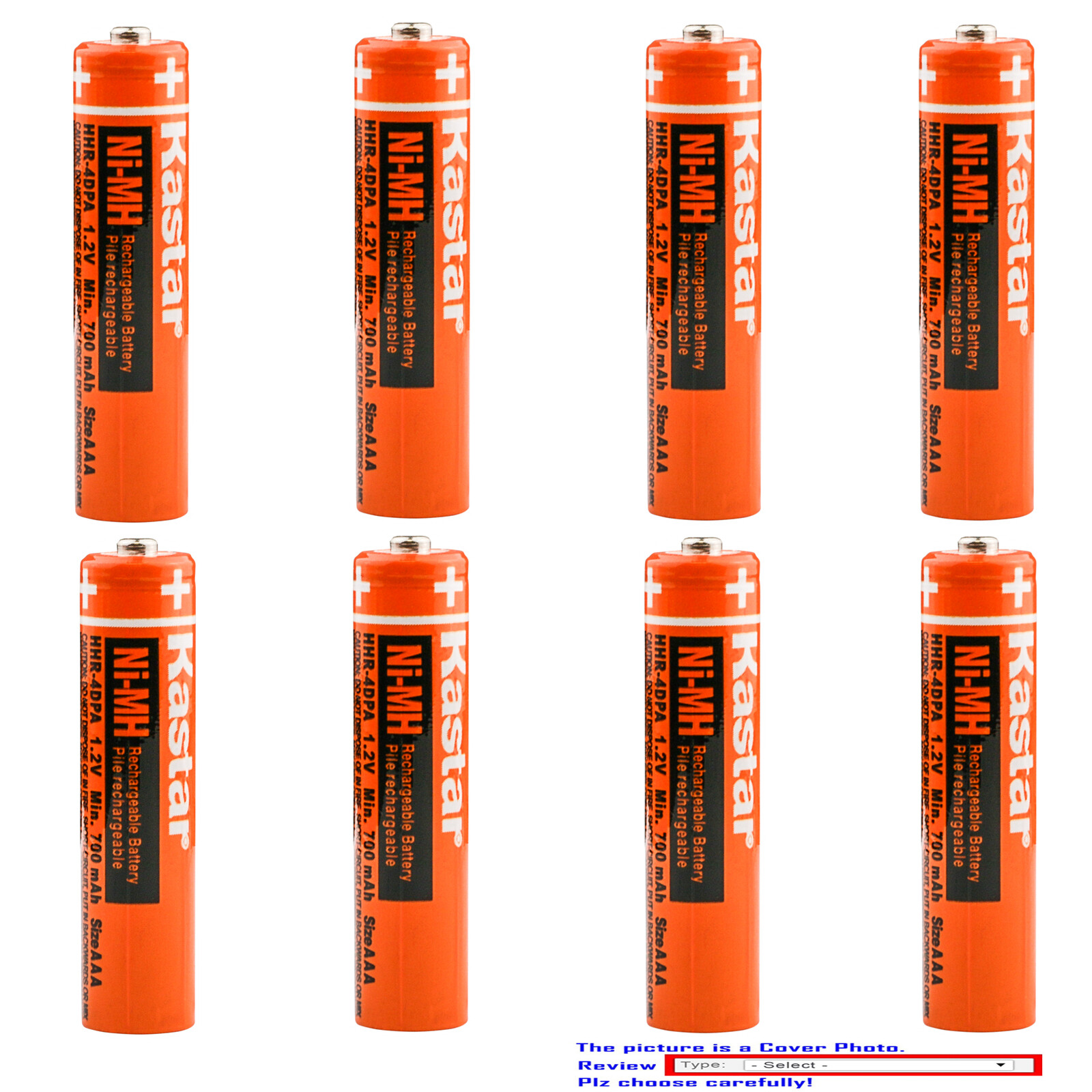 Kastar Ni-MH HR03 AAA rechargeable Battery for Panasonic 1.2V 650mAh HHR-65AAABU