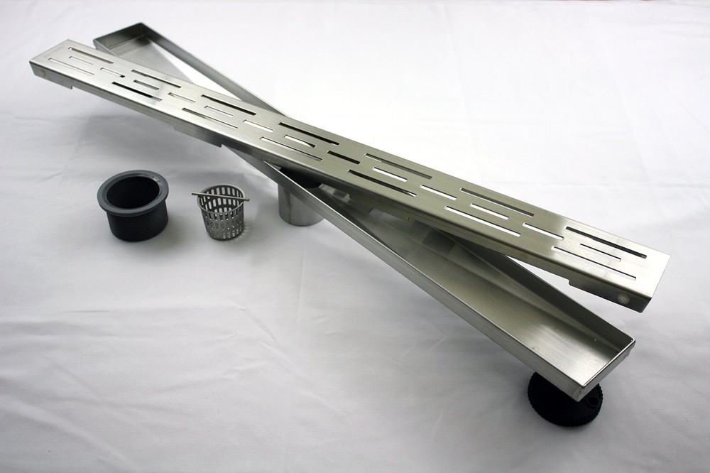 Novalinea - 44 Inch Linear Shower Drain with Brick Pattern Grate