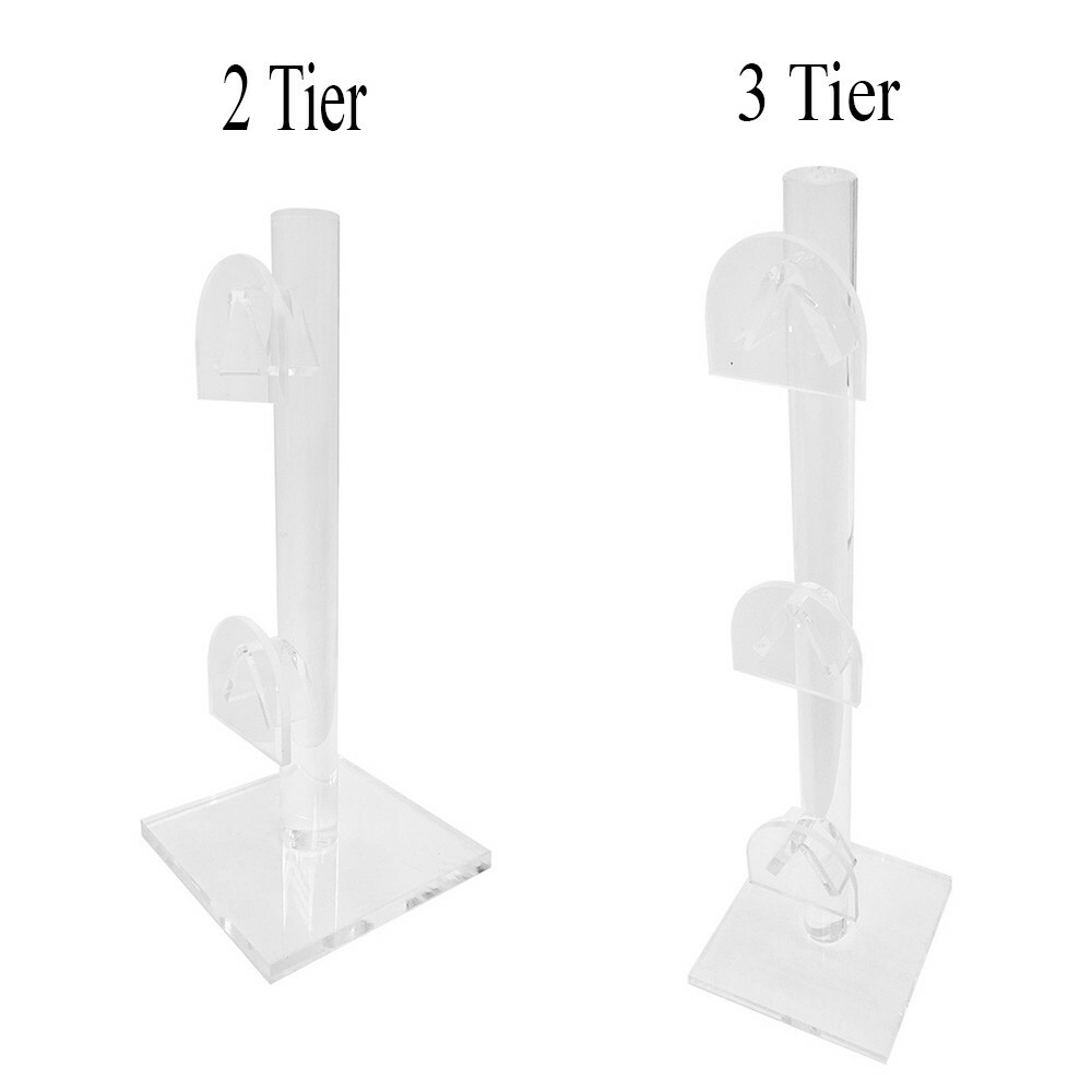 Clear Acrylic SUNGLASSES DISPLAY RACK Eyewear Holder Pack 1 or Pack 4