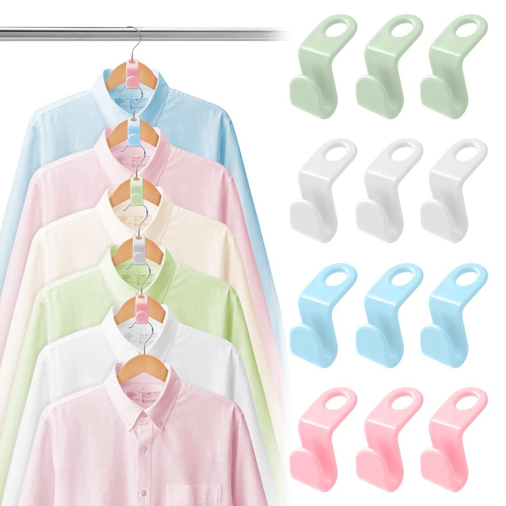 100 PCS Space Saving Hanger - Clothes Hanger Connector Hooks, Stacking Space ...