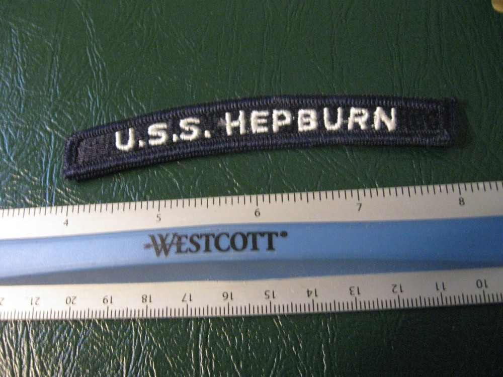 USN US Navy USS HEPBURN DE 1055 Arc Rocker Tab Patch