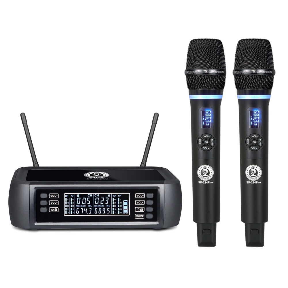 Singtronic SP-224Pro Rechargeable 2 x UHF Wireless Microphone (100% Battery)