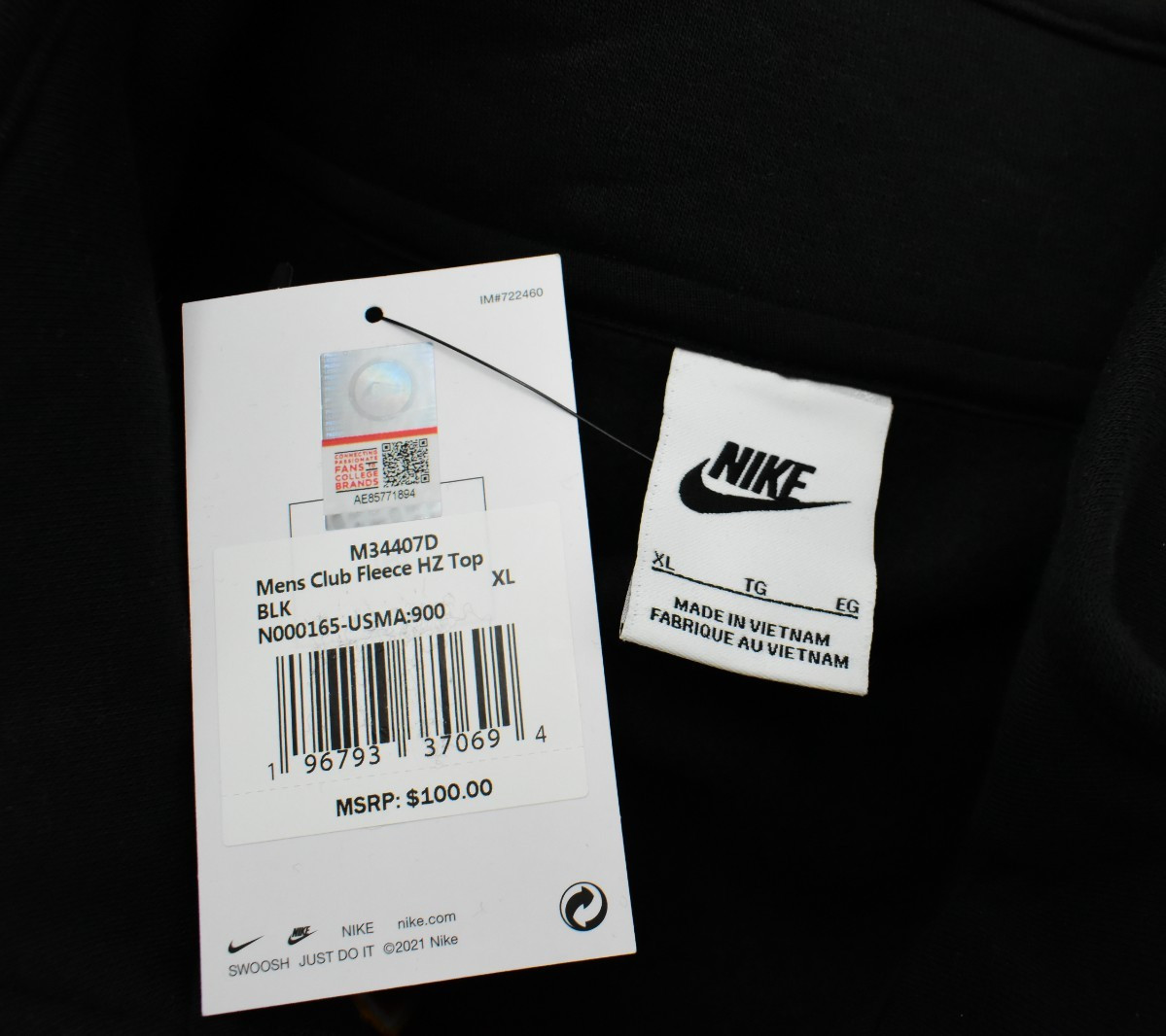 Nike Men's West Point Army Black Knights Heritage Club 1/2 Zip Sweatshirt - NWT