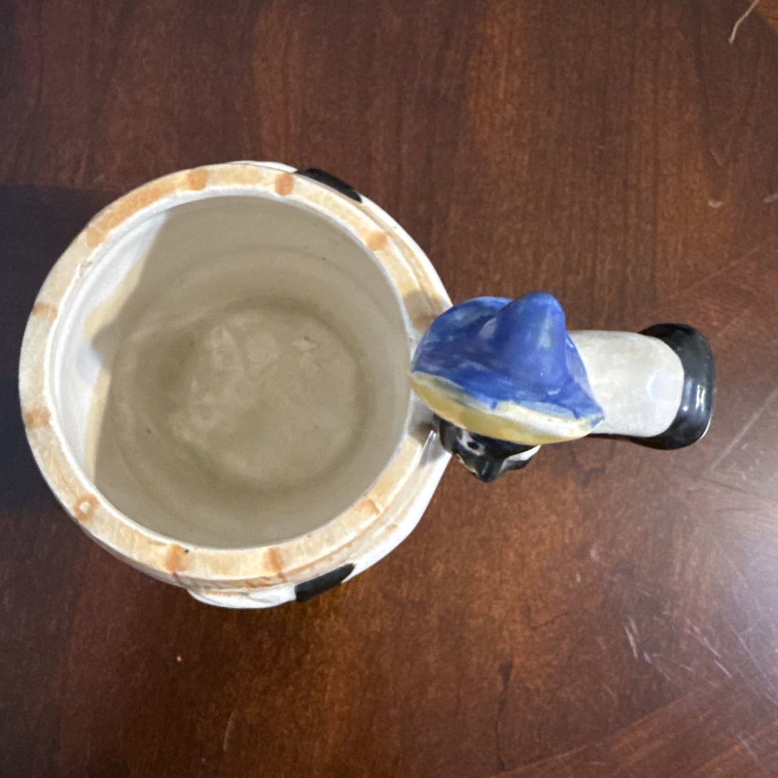 Vintage Hand Painted Black Memorabilia Barrel Mug Made in Japan