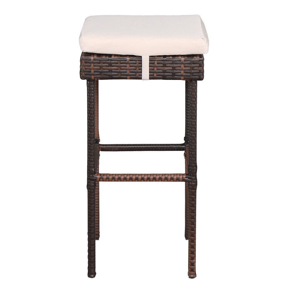 3pc Bar Table Set Pub Dining Set Kitchen Counter W/ 2 Bar Stools & Storage Layer