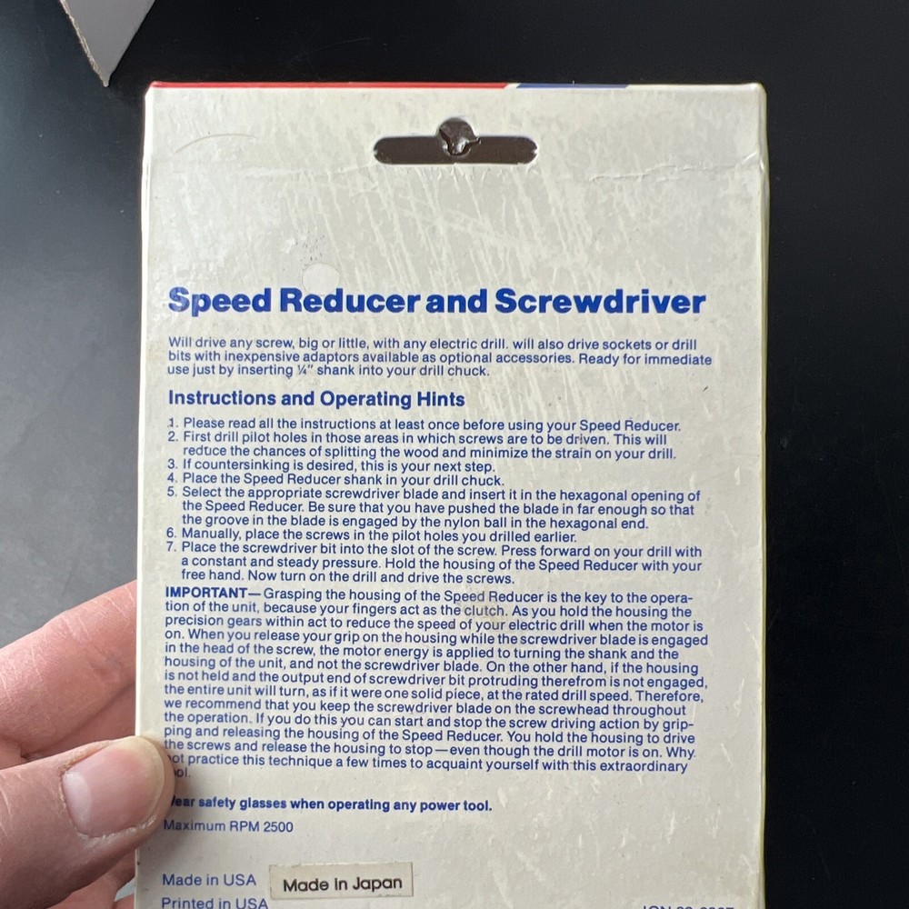 Master Mechanic Speed Reducer and Screwdriver Vintage