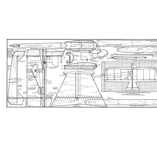 5th Revolution Combat Control Line 36" Model Airplane Printed Plans & Templates