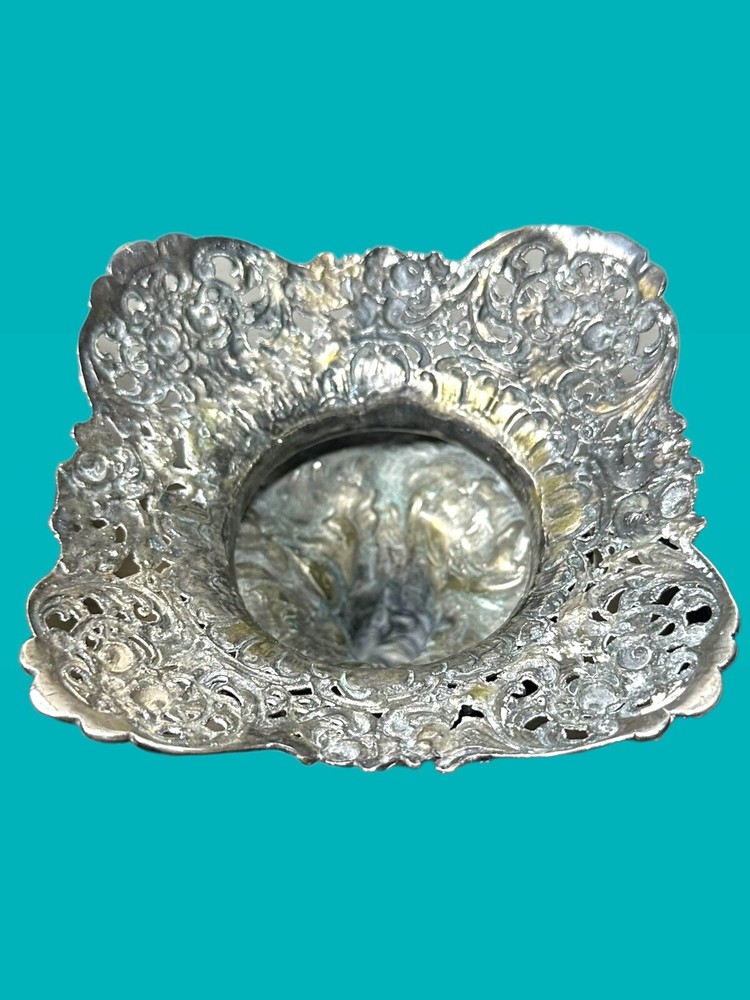 Stunning Antique Solid 800 Silver German Rococo Detachable Candlestick Holder