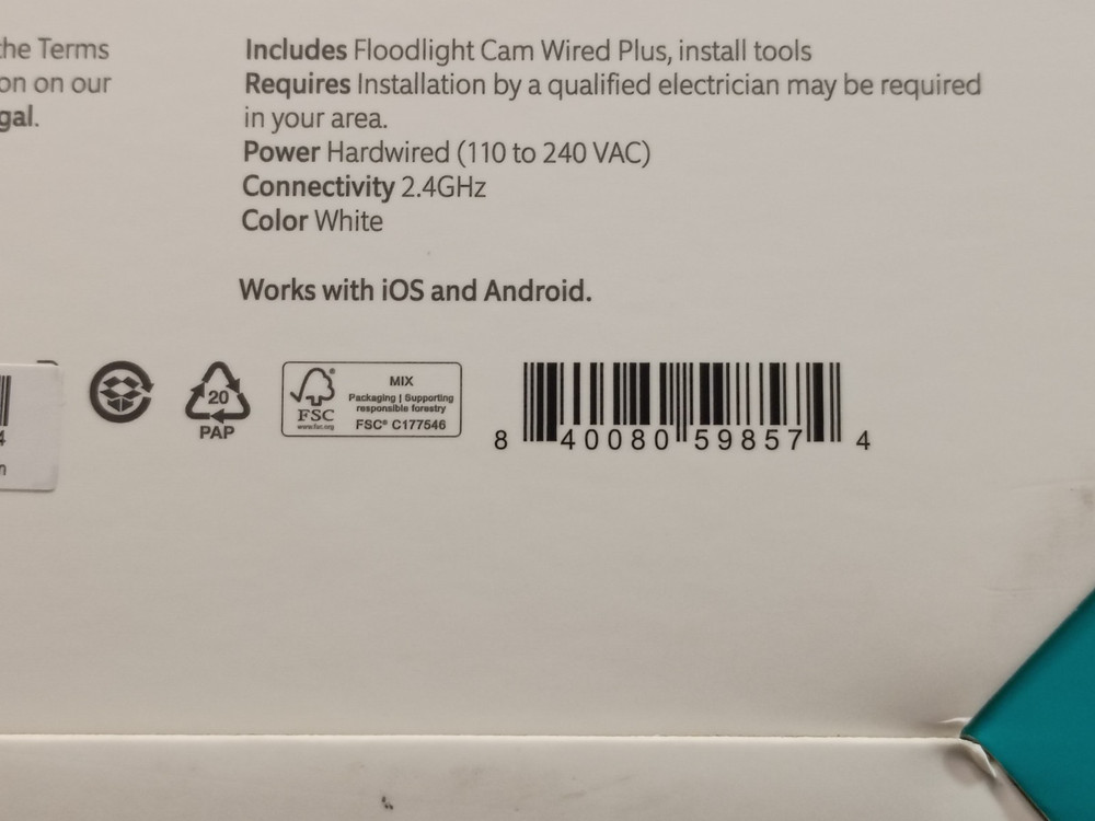 NEW/SEALED /Ring Floodlight Cam Plus | Wired Outdoor Flood Light Security Camera