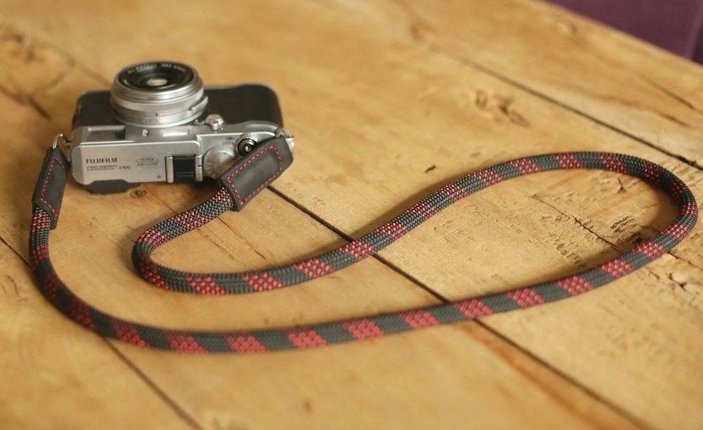 9mm Climbing Rope Camera Strap — Black And Red